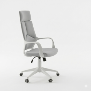 Chaise de bureau ergonomique à dossier haut gris