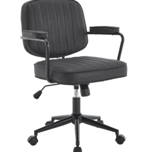 Chaise de bureau pivotante réglable en hauteur avec fonction bascule en similicuir